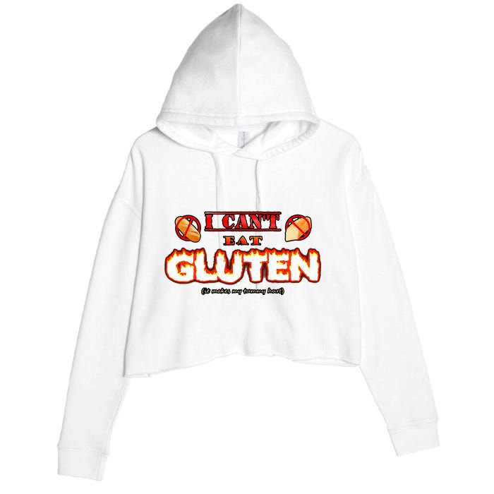 I CanT Eat Gluten It Makes My Tummy Hurt Crop Fleece Hoodie