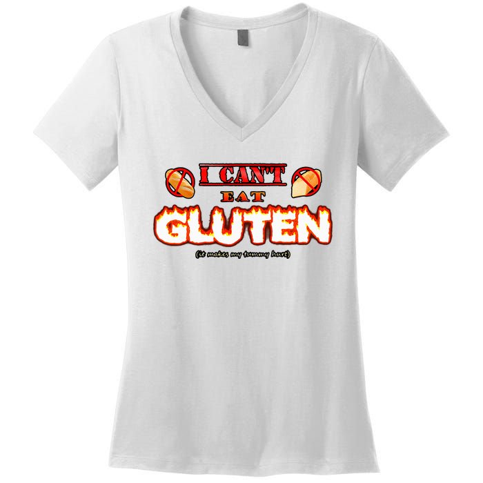 I CanT Eat Gluten It Makes My Tummy Hurt Women's V-Neck T-Shirt