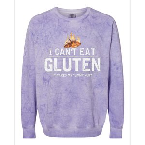 I Can't Eat Gluten It Makes My Tummy Hurt Gluten Intolerance Colorblast Crewneck Sweatshirt