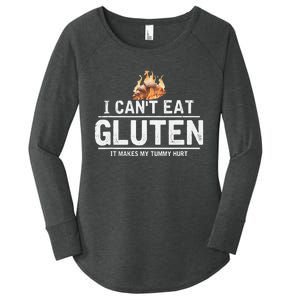 I Can't Eat Gluten It Makes My Tummy Hurt Gluten Intolerance Women's Perfect Tri Tunic Long Sleeve Shirt