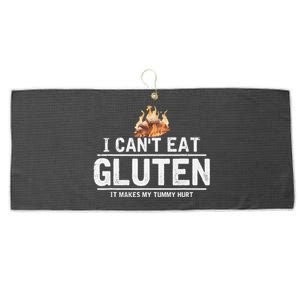 I Can't Eat Gluten It Makes My Tummy Hurt Gluten Intolerance Large Microfiber Waffle Golf Towel