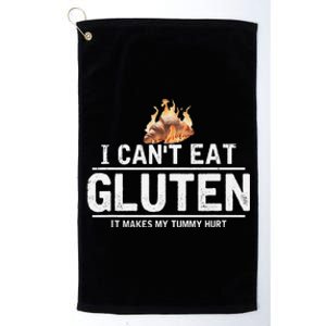 I Can't Eat Gluten It Makes My Tummy Hurt Gluten Intolerance Platinum Collection Golf Towel