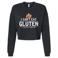 I Can't Eat Gluten It Makes My Tummy Hurt Gluten Intolerance Cropped Pullover Crew