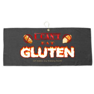 I Cant Eat Gluten It Makes My Tummy Hurt Large Microfiber Waffle Golf Towel