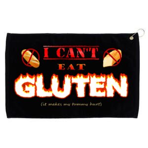 I Cant Eat Gluten It Makes My Tummy Hurt Grommeted Golf Towel