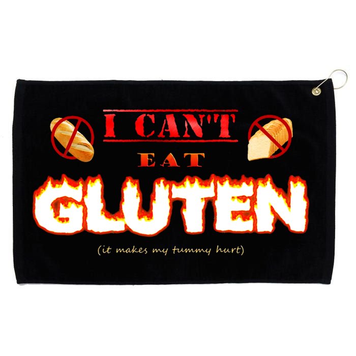 I Cant Eat Gluten It Makes My Tummy Hurt Grommeted Golf Towel