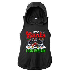 I Can Explain Xmas Three Santa Reindeer Elf Great Danes Gift Ladies PosiCharge Tri-Blend Wicking Draft Hoodie Tank