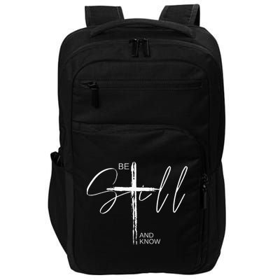 Inspirational Christian Easter Be Still And Know Impact Tech Backpack