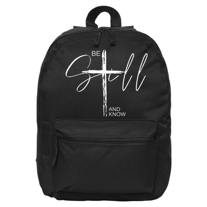 Inspirational Christian Easter Be Still And Know 16 in Basic Backpack