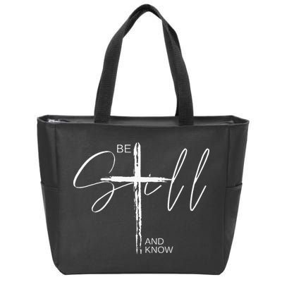 Inspirational Christian Easter Be Still And Know Zip Tote Bag