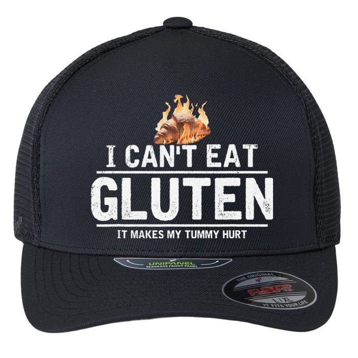 I Can't Eat Gluten It Makes My Tummy Hurt Gluten Intolerance Flexfit Unipanel Trucker Cap