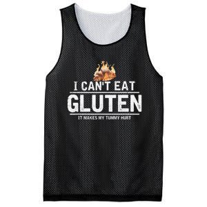 I Can't Eat Gluten It Makes My Tummy Hurt Gluten Intolerance Mesh Reversible Basketball Jersey Tank