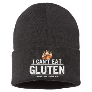 I Can't Eat Gluten It Makes My Tummy Hurt Gluten Intolerance Sustainable Knit Beanie