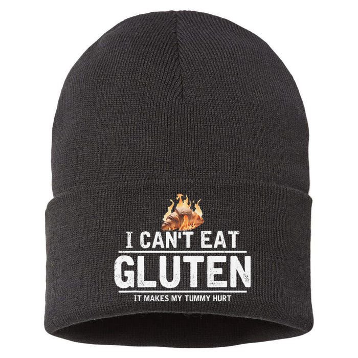 I Can't Eat Gluten It Makes My Tummy Hurt Gluten Intolerance Sustainable Knit Beanie