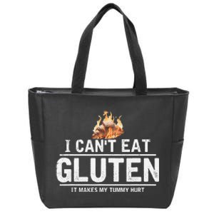 I Can't Eat Gluten It Makes My Tummy Hurt Gluten Intolerance Zip Tote Bag