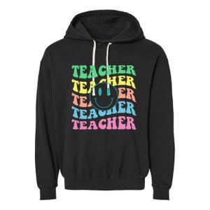 Inspirational Colorful Elementary School Retro Teacher Garment-Dyed Fleece Hoodie