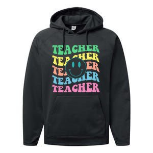 Inspirational Colorful Elementary School Retro Teacher Performance Fleece Hoodie