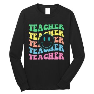 Inspirational Colorful Elementary School Retro Teacher Long Sleeve Shirt