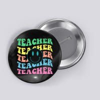 Inspirational Colorful Elementary School Retro Teacher Button