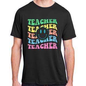 Inspirational Colorful Elementary School Retro Teacher Adult ChromaSoft Performance T-Shirt