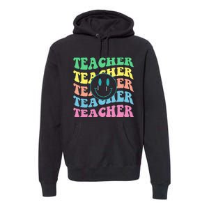 Inspirational Colorful Elementary School Retro Teacher Premium Hoodie