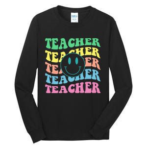 Inspirational Colorful Elementary School Retro Teacher Tall Long Sleeve T-Shirt