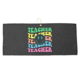 Inspirational Colorful Elementary School Retro Teacher Large Microfiber Waffle Golf Towel