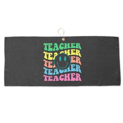 Inspirational Colorful Elementary School Retro Teacher Large Microfiber Waffle Golf Towel