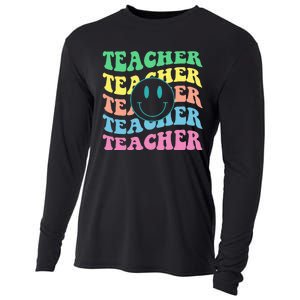 Inspirational Colorful Elementary School Retro Teacher Cooling Performance Long Sleeve Crew