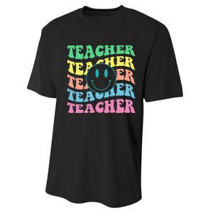 Inspirational Colorful Elementary School Retro Teacher Performance Sprint T-Shirt