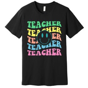 Inspirational Colorful Elementary School Retro Teacher Premium T-Shirt