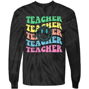 Inspirational Colorful Elementary School Retro Teacher Tie-Dye Long Sleeve Shirt