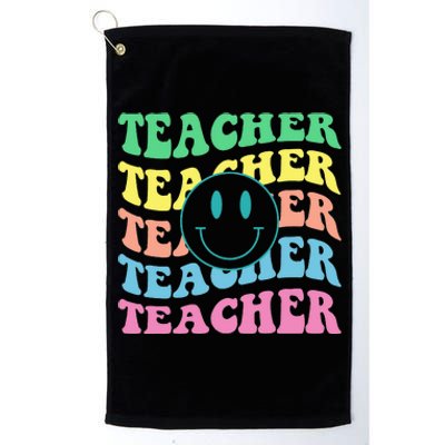 Inspirational Colorful Elementary School Retro Teacher Platinum Collection Golf Towel