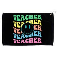 Inspirational Colorful Elementary School Retro Teacher Grommeted Golf Towel