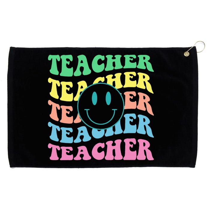 Inspirational Colorful Elementary School Retro Teacher Grommeted Golf Towel