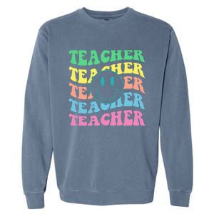 Inspirational Colorful Elementary School Retro Teacher Garment-Dyed Sweatshirt