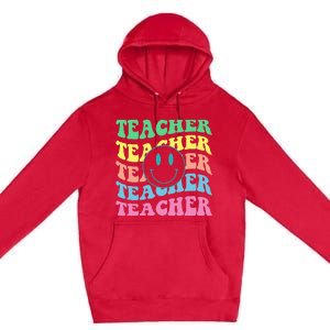 Inspirational Colorful Elementary School Retro Teacher Premium Pullover Hoodie