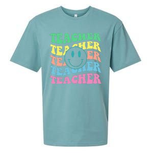 Inspirational Colorful Elementary School Retro Teacher Sueded Cloud Jersey T-Shirt