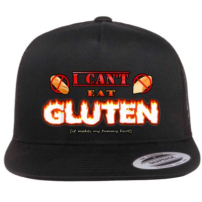 I Can't Eat Gluten It Makes My Tummy Hurt Apparel Flatbill Hat