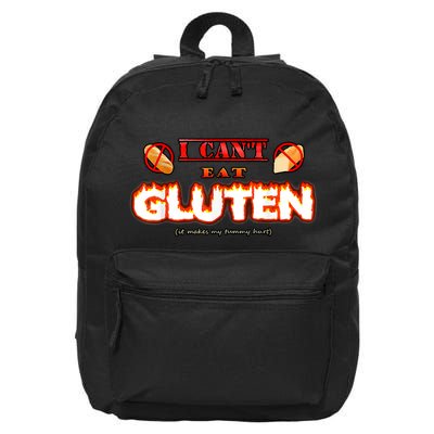 I Can't Eat Gluten It Makes My Tummy Hurt Apparel 16 in Basic Backpack