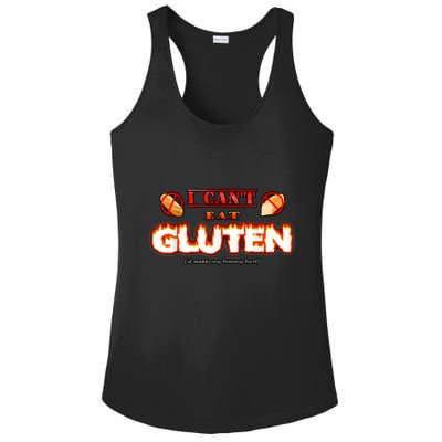 I Can't Eat Gluten It Makes My Tummy Hurt Apparel Ladies PosiCharge Competitor Racerback Tank