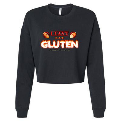 I Can't Eat Gluten It Makes My Tummy Hurt Apparel Cropped Pullover Crew
