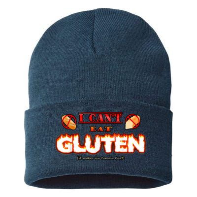 I Can't Eat Gluten It Makes My Tummy Hurt Apparel Sustainable Knit Beanie