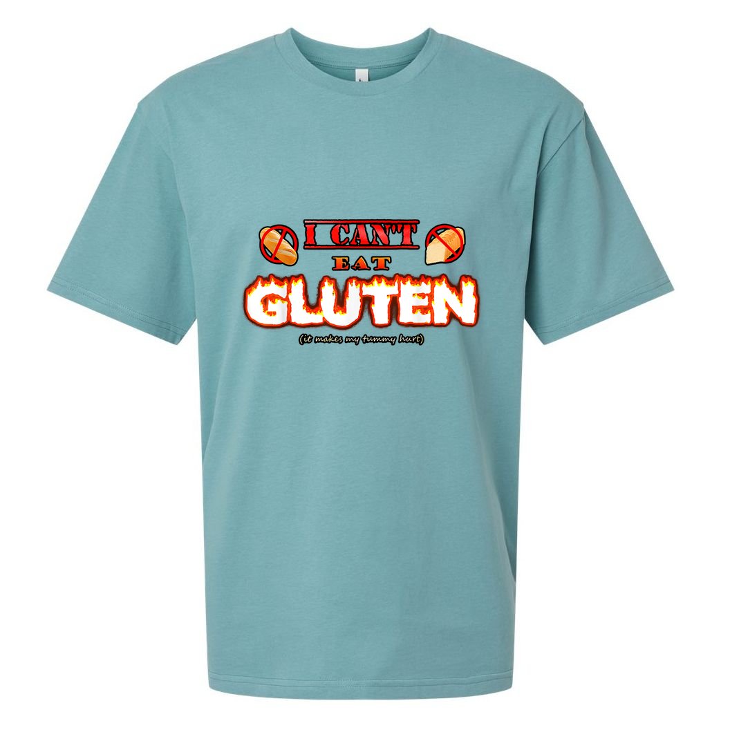 I Can't Eat Gluten It Makes My Tummy Hurt Apparel Sueded Cloud Jersey T-Shirt