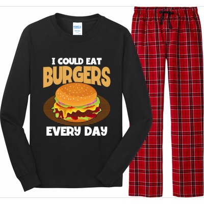 I Could Eat Burgers Every Day Hamburger Lover Burger Cool Gift Long Sleeve Pajama Set