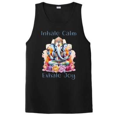 Inhale Calm Exhale Joy Yoga Buddha Elephant For Balance PosiCharge Competitor Tank