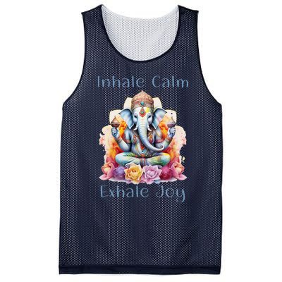 Inhale Calm Exhale Joy Yoga Buddha Elephant For Balance Mesh Reversible Basketball Jersey Tank