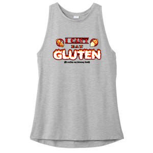 I CanT Eat Gluten It Makes My Tummy Ladies PosiCharge Tri-Blend Wicking Tank