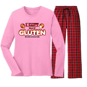 I CanT Eat Gluten It Makes My Tummy Women's Long Sleeve Flannel Pajama Set 