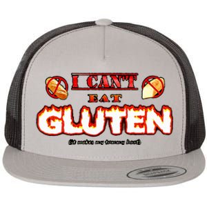 I CanT Eat Gluten It Makes My Tummy Flat Bill Trucker Hat